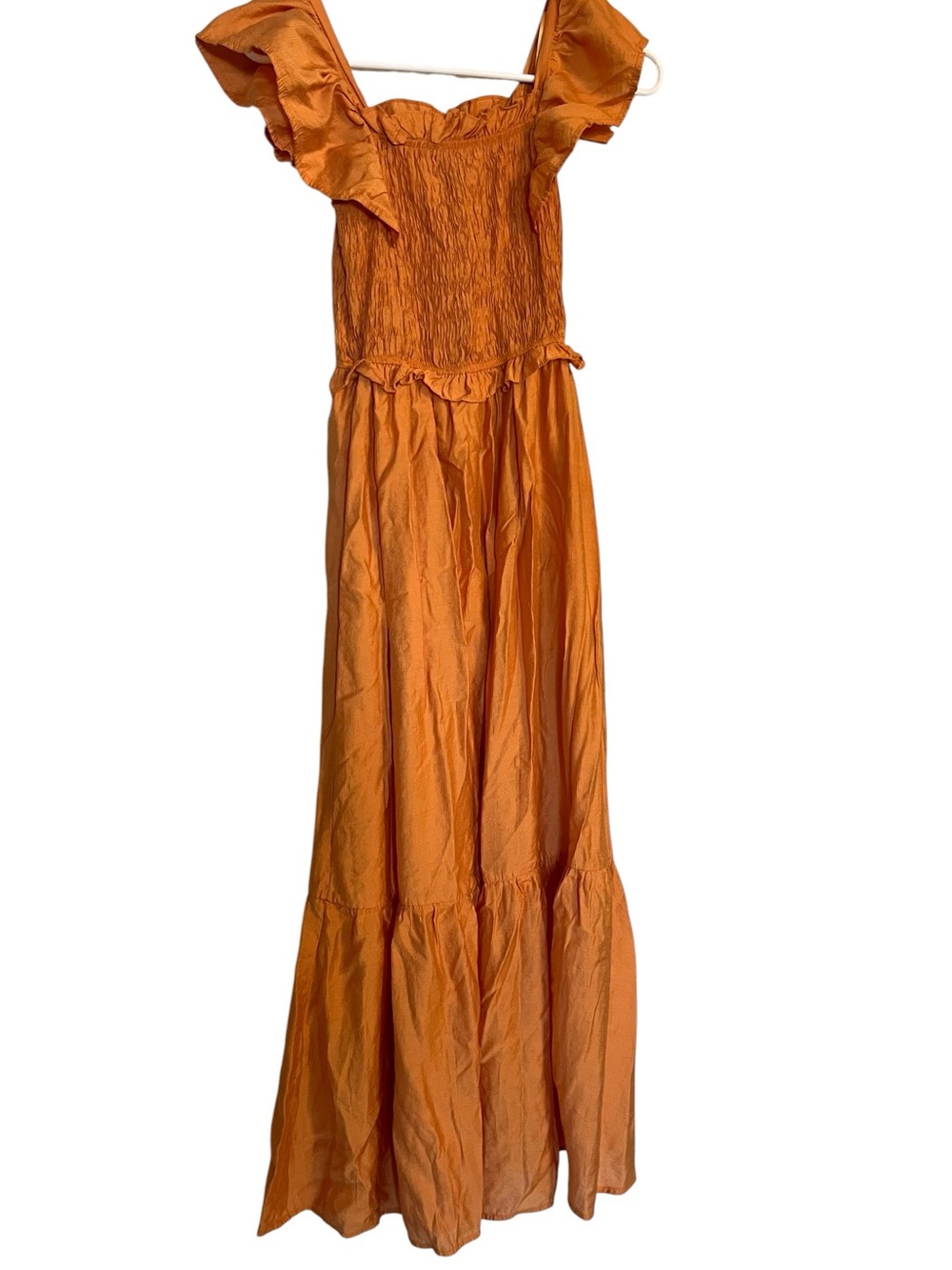 Anthropologie Moon River Smocked Maxi Dress XS Orange Boho Cottagecore Feminine - Picture 1 of 5